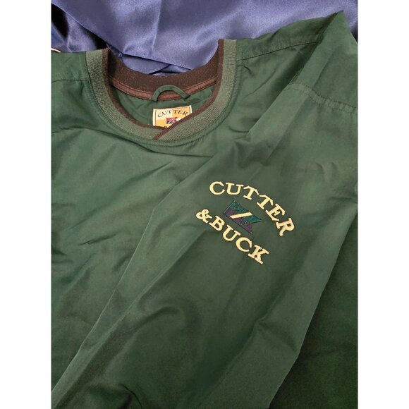 Men's Cutter & Buck ClimaGuard Pullover Windbreaker L Green 100% Polyester - Picture 7 of 7
